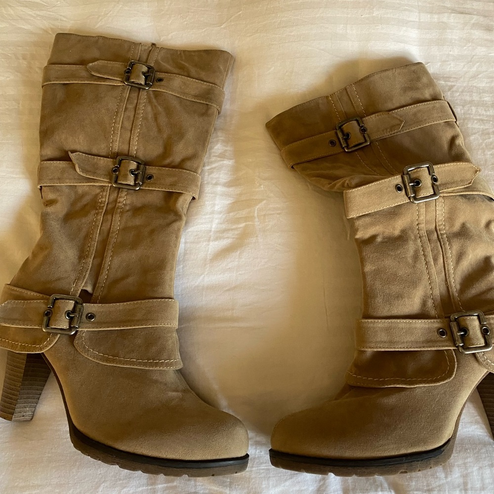 Charlotte Russe boots tan size 10 used